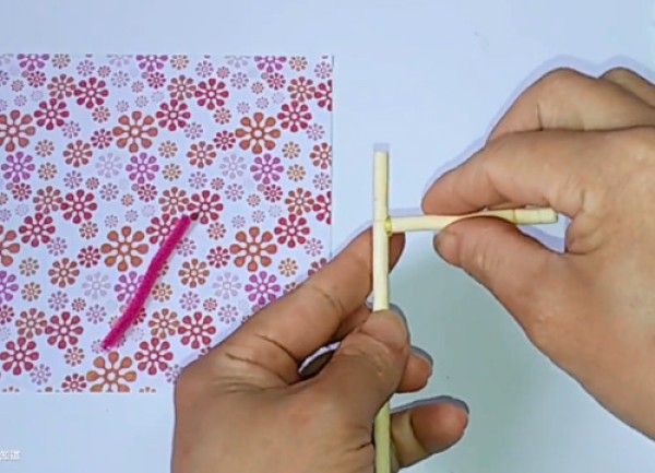 Illustration of steps on how to make a childhood toy paper pinwheel