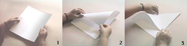 Illustration of steps for folding DC-03 glider paper airplane