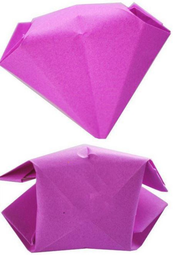 Diamond handmade origami tutorial illustration