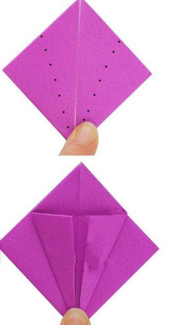 Diamond handmade origami tutorial illustration