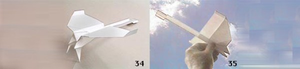 Illustration of steps for folding DC-03 glider paper airplane