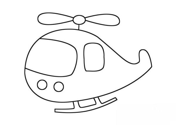 Helicopter simple drawing steps and coloring