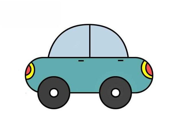 The drawing method of simple car drawing includes steps and coloring