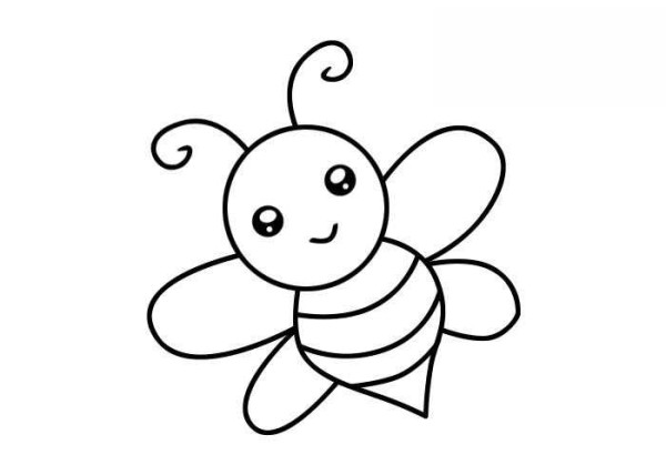 The steps and coloring pictures of the simple drawing of a little bee