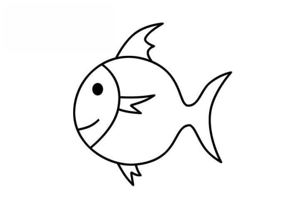 How to draw simple strokes of little fish with color step by step