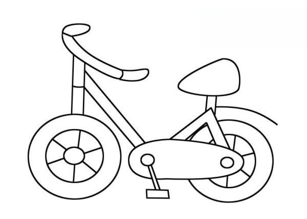 Bicycle simple drawing steps and coloring tutorial