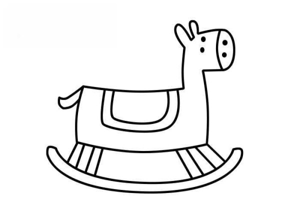 The simple drawing method of rocking horse includes steps