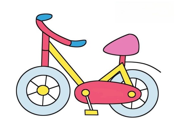 Bicycle simple drawing steps and coloring tutorial