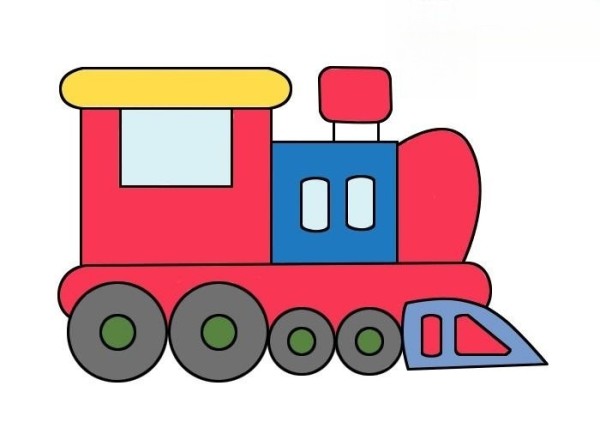 Locomotive simple drawing drawing steps and coloring tutorial