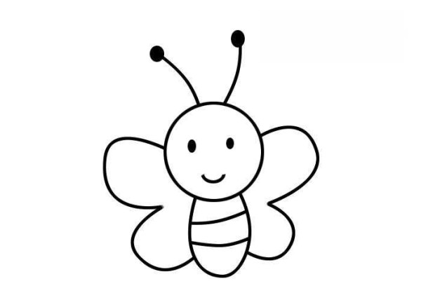 Cute little bee simple drawing steps and color pictures