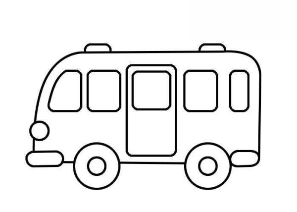 Minibus bus simple drawing steps and coloring