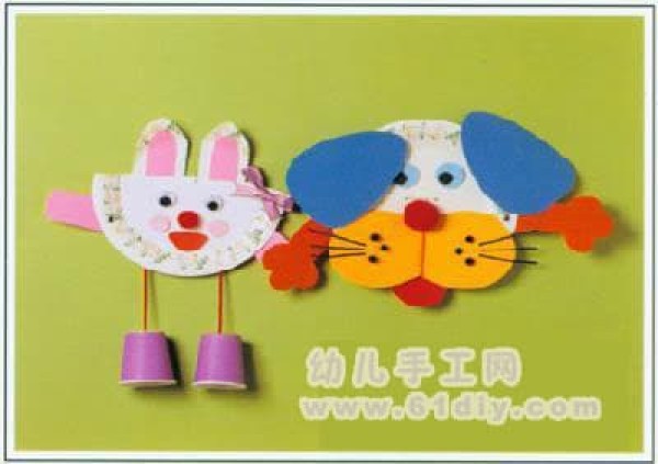 Disposable plate handmade: Bunny Puppy