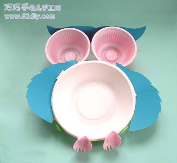 Paper bowl eco-friendly handmade owl