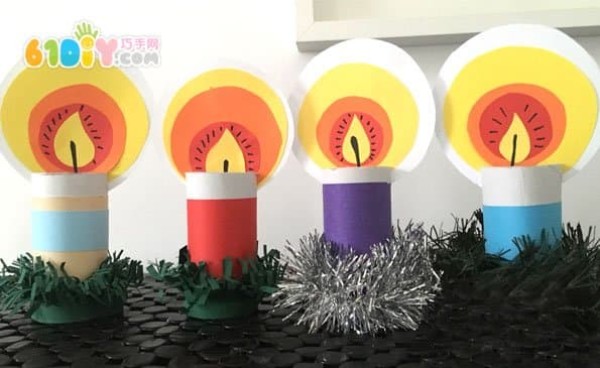 Christmas DIY paper tube candle handmade