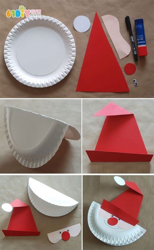 Paper Plate Crafts for Kids Cute Santa Claus