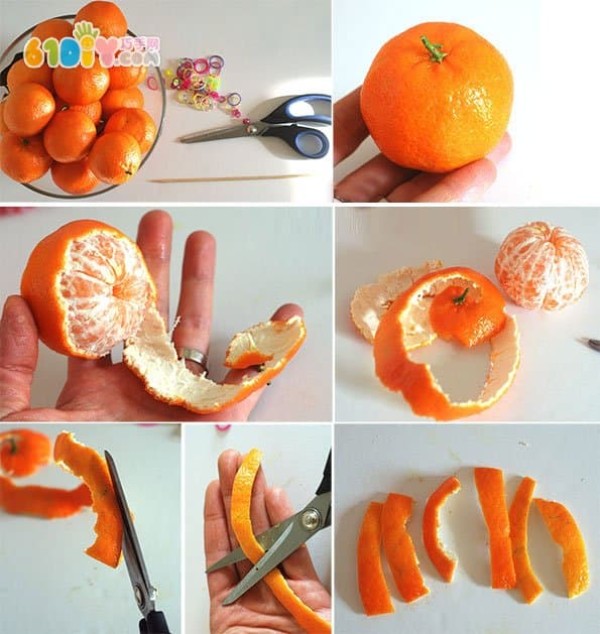 Using waste to make orange peel bracelets