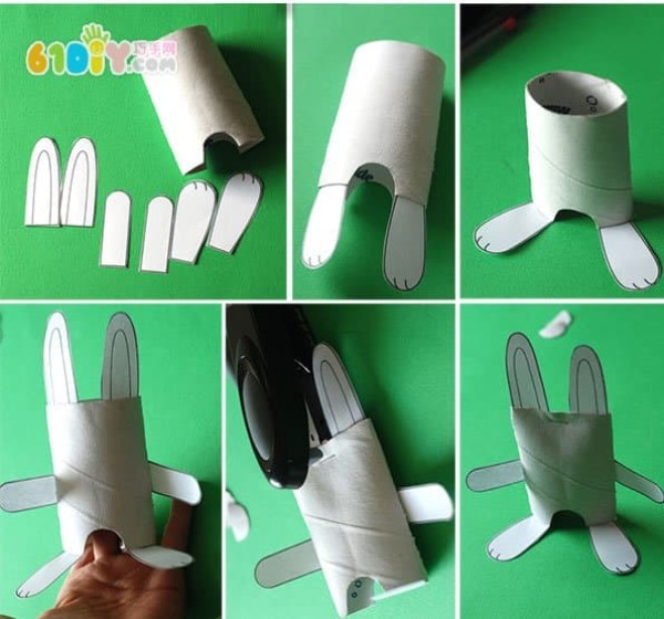 Handmade Easter bunny from paper roll