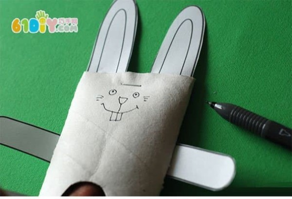 Handmade Easter bunny from paper roll