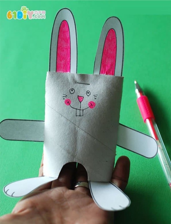 Handmade Easter bunny from paper roll