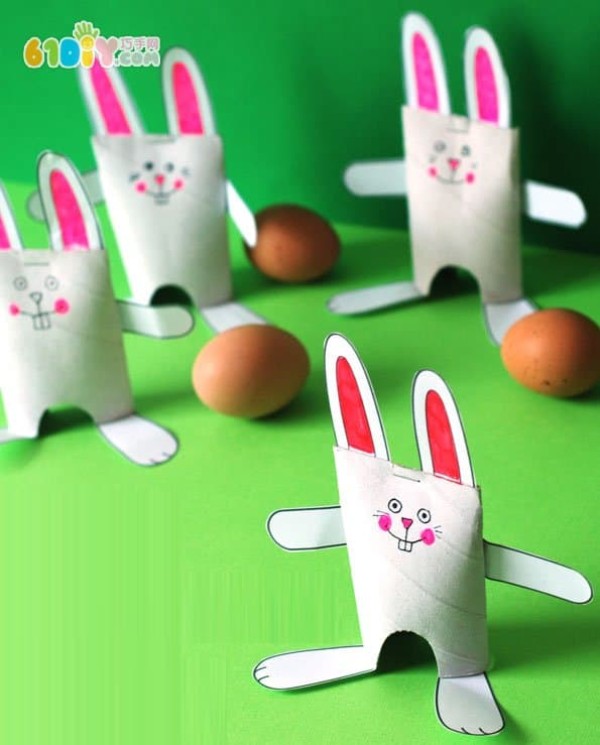 Handmade Easter bunny from paper roll