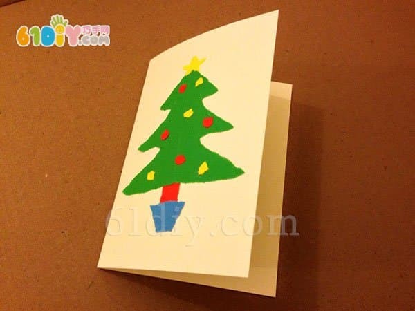 Tear Paper Christmas Tree Greeting Card DIY