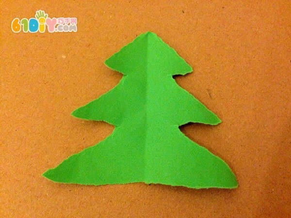 Tear Paper Christmas Tree Greeting Card DIY