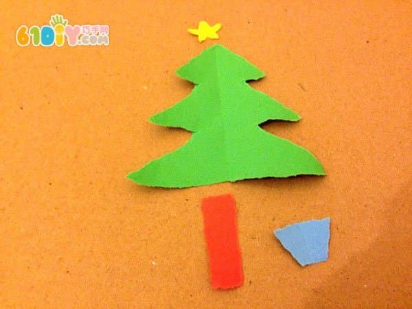 Tear Paper Christmas Tree Greeting Card DIY