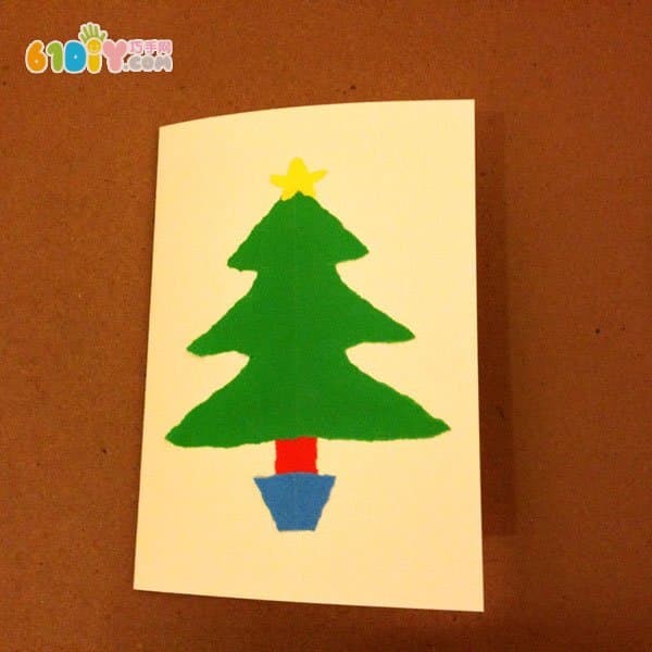 Tear Paper Christmas Tree Greeting Card DIY