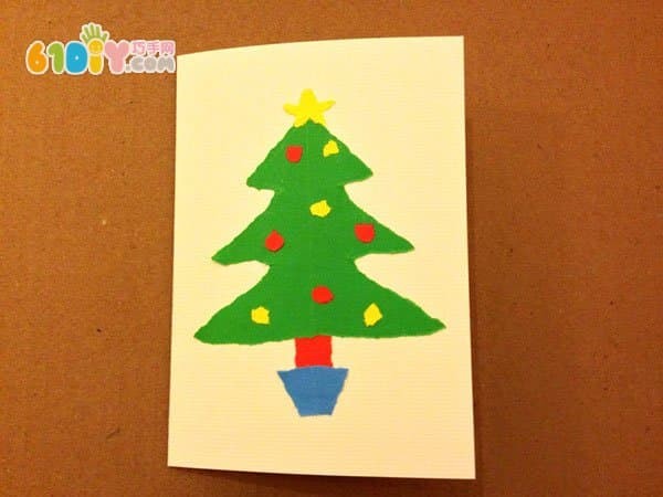 Tear Paper Christmas Tree Greeting Card DIY