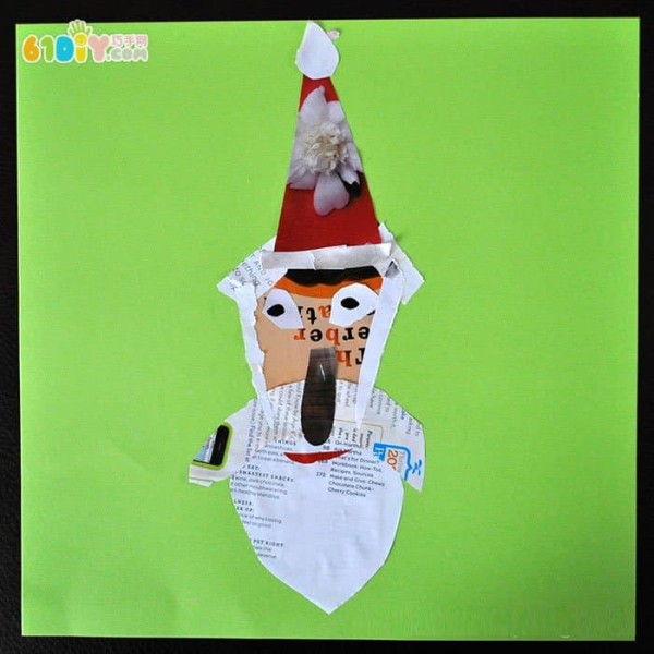 Make Santa Claus stickers from waste paper