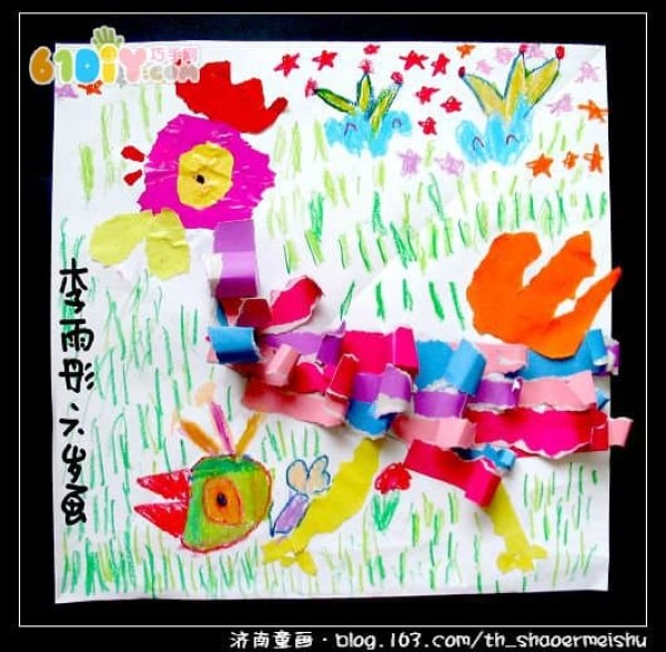 Childrens handicrafts for the Year of the Rooster Rooster tear-off paper stickers