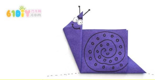 Simple origami crafts for children Cute little snail