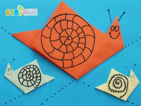 Simple origami crafts for children Cute little snail