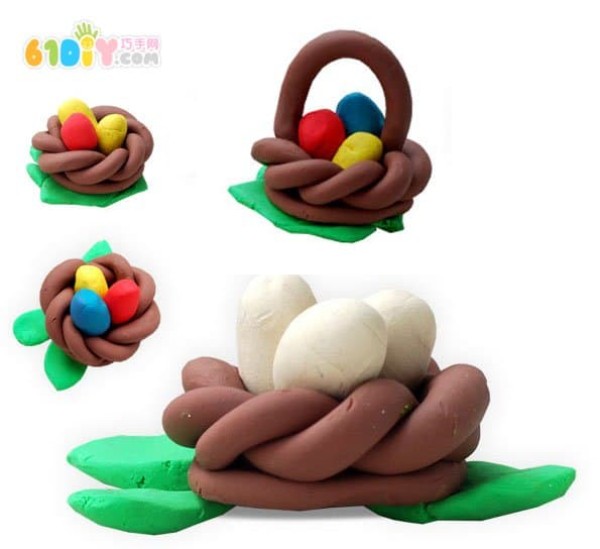 Clay to make Easter egg baskets and birds nests