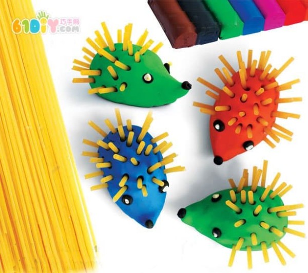 Little creative ideas for children Cute little clay noodle hedgehog