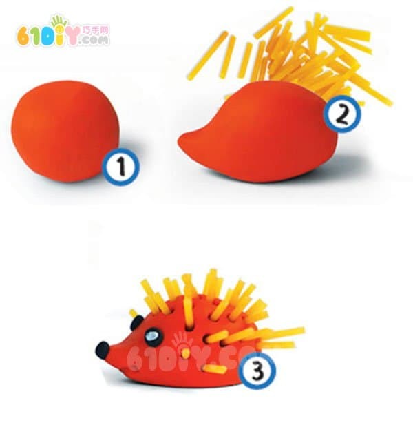 Little creative ideas for children Cute little clay noodle hedgehog