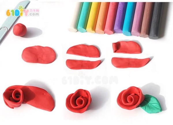 Make simple roses from ultra-light clay