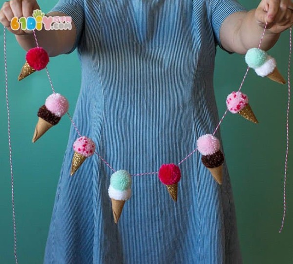 The production process of yarn ball ice cream hanging decoration