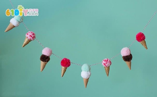 The production process of yarn ball ice cream hanging decoration