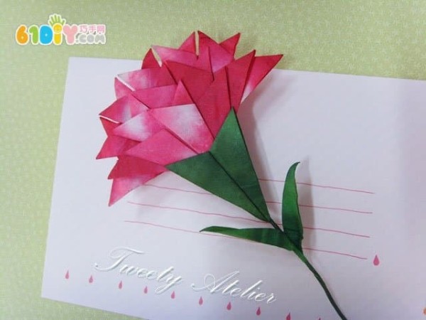 Teachers Day carnation origami craft