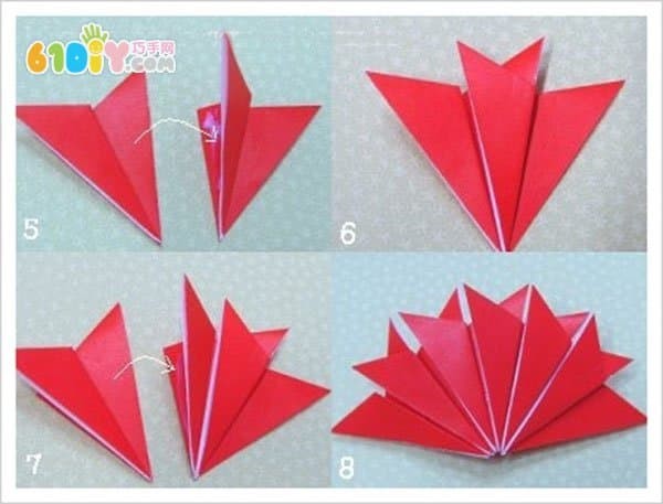 Teachers Day carnation origami craft