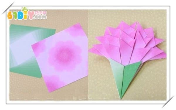 Teachers Day carnation origami craft