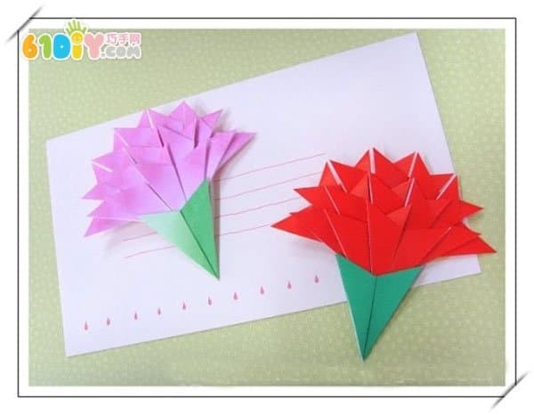 Teachers Day carnation origami craft