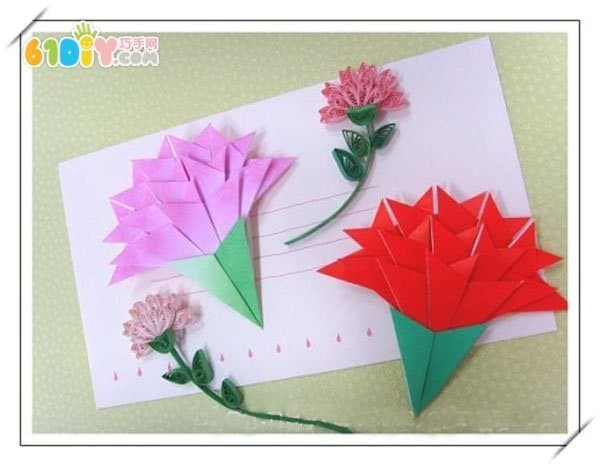 Teachers Day carnation origami craft