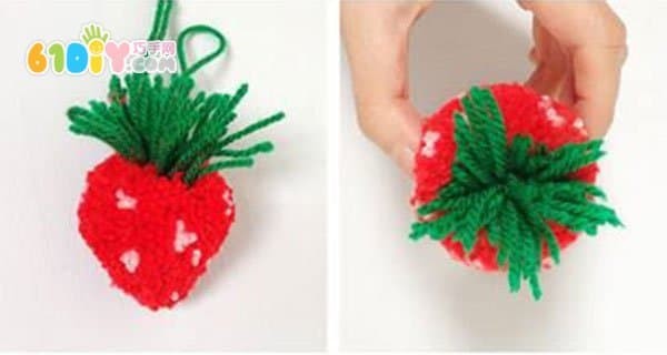 Creative yarn balls, handmade fruit strawberries