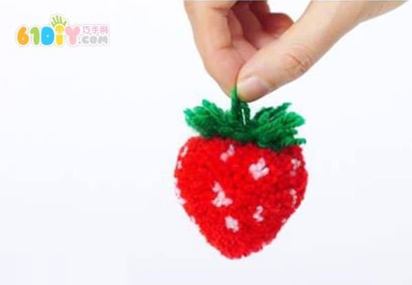 Creative yarn balls, handmade fruit strawberries