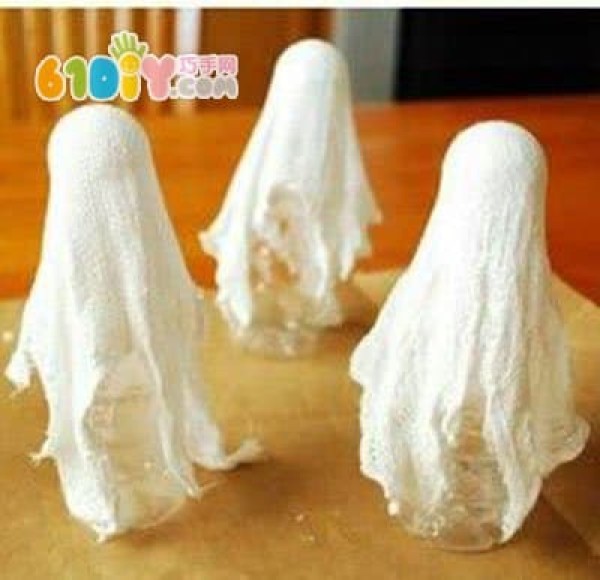 Childrens Halloween handmade gauze DIY ghost ornaments