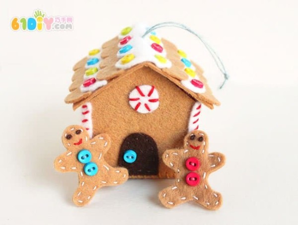 Non-woven fabric handmade tutorial Christmas gingerbread house