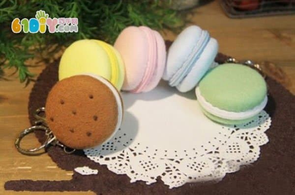 Cute macaron coin purse made from non-woven fabric