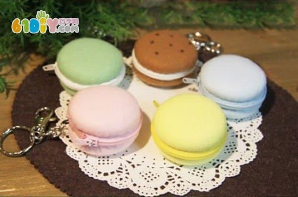 Cute macaron coin purse made from non-woven fabric